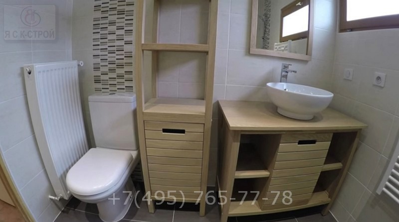 Фото установки мебели в ванной - ремонт ванны комнаты под ключ